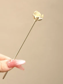 1pc/2pcs Elegant Traditional Lotus Flower Hair Clips, Unique High-End Look - Multicolor - View 7