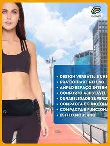 Running Waist Bag Waterproof Sports Cell Phone Holder Fitness Men Women Money Belt - 黑色 - 查看 6