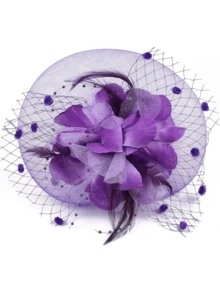 1 Piece Fascinators Hats For Women 20s 50s Headwear With Veil Flower Wedding Tea Party Church Derby Hat Mini Hats Tiny Hats Mini Top Hat Mini Cap, Gifts, Hair Accessories, Gala Night - Shape - View 13