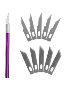 6/12 Stücke Präzisions Handwerks Messer Set - Hochpräzise Universalmesser Set mit extrem scharfen Klingen für Schnitzereien, Architektur Modellbau, Scrapbooking, DIY Kunstwerke und mehr - umfassendes Werkzeug für kunstschaffende Einzelpersonen und Profis (6mm Aluminiumlegierung Griff mit 11# 1# 3# 4# Klingen)