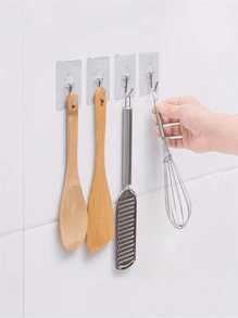 AOMEES Adhesive Hooks Heavy Duty Wall Hooks 8kg (Max) Self Adhesive Hook 12pcs, Kitchen Hooks, Bathroom Hooks, Door Hooks, Hanging With Kitchen Utensils, Towe, Key, Cups And More