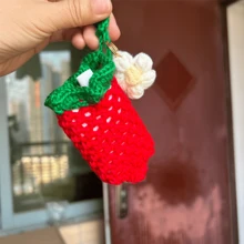 1pc Strawberry Crochet Vape Holder Lanyard Fits Most Box Devices, Gift For Friends