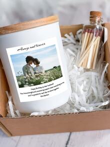 1/3/6Pcs Custom Photo And Text Candle Labels ,Customized Personailzed Candle Stickers,Gift Stickers For Bridesmaid/Maid Of Honor/Friend/Children/Kids/Mum/Dad/Grandma/Wife/Husband,Gift Labels For Wedding/Birthday/Mother'S Day/Father'S Day/Christmas/Holiday - Multicolor - View 3