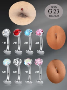 CIZME Floating Titanium Belly Button Rings Hypoallergenic G23 Titanium Internally Threaded Belly Ring 14G Belly Piercings For Women Navel Piercings Jewelry, Floating Belly Button Ring For Women Hypoallergenic F136 Belly Rings Internally Threaded CZ Opal 10mm Bar Navel Barbell Flat Back Belly Piercing 10MM Silver