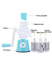 Outdoor Multi-Function Cheese Grater, Vegetable Slicer And Fruit Slicer - Manual Bean And Vegetable Grater, Desktop Drum Grater - Convenient For Outdoor Camping And Picnic Use