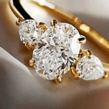 18K 镀金圆形方晶锆石铜戒指，奢华优雅的珠宝，适合订婚、婚礼、派对、情人节、所有季节配饰