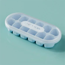 1pc Covered Silicone 12 Grid Ice Tray, Large Capacity Ice Mold, Easy Release Ice Tray, Soft Ice Storage Container With Lid, Creative Stackable Ice Mold, Easy To Disassemble Ice Maker, Multiple Colors Can Be Freely Matched, Stackable Ice Mold, Essential For Cold Drinks