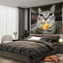 1pc Kawaii Cat Tapestry Animal Pattern Tapestry Polyester Home Accessories Easy To Install Wall Hanging Decor Bedroom Living Room Dorm Gifts For Men Women Included Free Installation Package Room Decor Home Decor Wall Decor Bedroom Decor Wall Art Poster Home Decor Living Room Tapestry For Room Wall Tapestry Flag Room Decoration Stuff - Multicolor - View 6