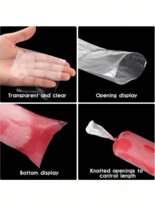 200/100/50/10Pcs Transparent Ice Bags For Crushed Ice And Ice Cream Preservation, DIY Ice Pop Bags, Home Kitchen Party Gifts - Multicolor - View 8
