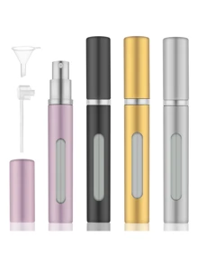 1 pièce Flacon de parfum de voyage rechargeables de 5 ml, vaporisateur d'atomiseur vide mini pour parfum, bouteilles de vaporisation de taille voyage portables avec entonnoir, cadeaux pour filles, femmes, mère, décoration de salle de bain, été, rentrée scolaire