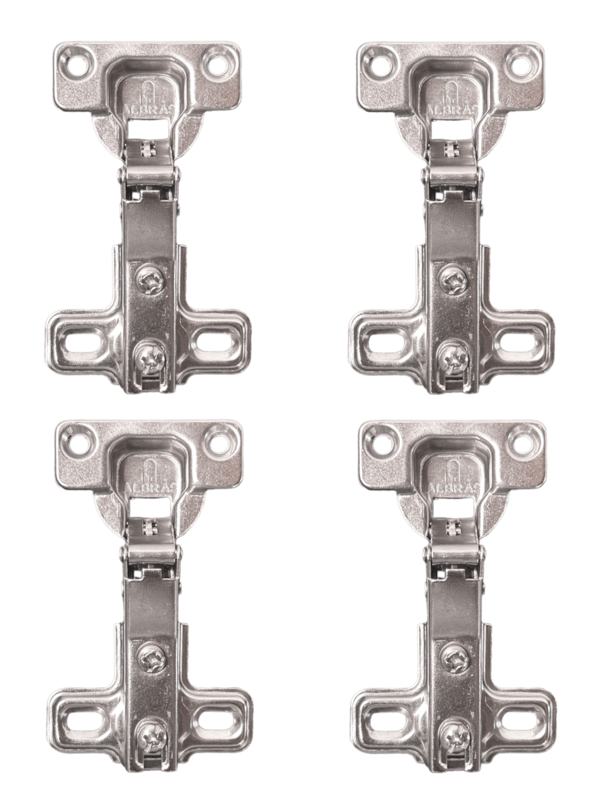 Kit 4 Dobradiça Curva 26mm Alta Porta Armário Móveis com Calço