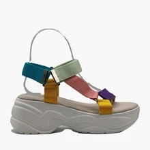 Sandales à plateforme avec fermeture à boucle - Multicolore - Voir 3