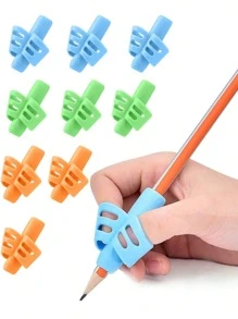 Pencil Grip, Handwriting Posture Correction Holder, Ergonomic Writing 3-Pack: Blue, Green, Orange), Suitable For Office, School, Drawing, Markers, Stationery, Universal Writing Training Tools, Professional Supplies For Learning And Work, Back To School, Gift For All Ages