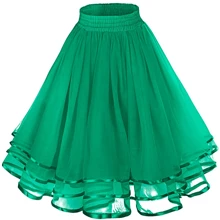 1 Pc Vintage Petticoat Tutu Skirt Underskirt Crinoline Dance Slip For Christmas Cosplay Costumes Party Black White Dark Green Red Fall Clothes For Women