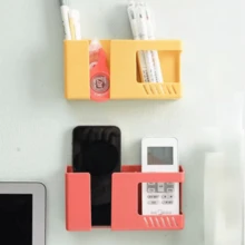 双隔层壁挂式手机支架和收纳盒，床头手机充电收纳盒，兼容 、Android 手机的遥控器，生日、家庭、朋友手机支架礼物，手机配件 - 彩色 - 查看 5