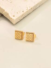 1 Pair Fashionable Classic Versatile Petite Delicate Multi-Element Elegant Earrings For Women - Yellow Gold - View 4