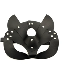 个性化 PU 皮革狐狸面具，派对化妆舞会面具眼罩，男女皆宜 - 彩色 - 查看 2