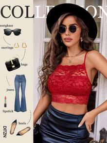 DITZN Sutiã de Renda Feminino, Camiseta Sensual, Camiseta Interna, Roupa Externa Backless, Busto Duplo, Lingerie Sexy, Blusa