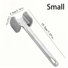 1 件双面肉嫩化器，不锈钢和铝合金肉捣碎器，厨房配件，户外露营烧烤用品 - 銀色 - 查看 2