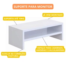 Base Support For Notebook Monitor Office Desk Screen MDF Home Office Gamer 53cm Bedroom - White - View 2