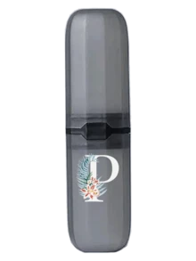 A-Z黑色便携式牙刷盒，雏菊图案，随时随地保持牙刷清洁！旅行牙刷收纳盒，便携式牙刷杯盖，适合旅行、露营、出差和上学，多功能牙刷杯，假日旅行必备，旅行包，旅行配件 - 黑色 - 查看 12