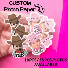 Custom Face Confetti – Glossy Finish Photo Cutouts For Birthday, Holiday & Special Events | Cowboy & Cowgirl Theme Party Decorations | Personalized Face Table Scatter For Weddings, Bachelorette & Celebration Parties