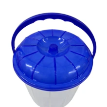 Bote Cubeta De Plástico Transparente 13L Con Tapa Y Asa: Almacenaje Seguro - Azul Marino - Ver 2