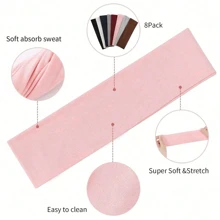 Set de 8 diademas para mujer de estilo aleatorio y antideslizante - Diademas deportivas de moda para el cabello de la mujer, diademas suaves y elásticas de tela para mujer para entrenamiento, yoga y correr