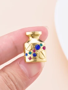Fashionable Medicine Bottle Brooch With Medical Needle Elements Inlaid With Natural Colored Zirconia Suitable For Lanyards, Bags, Lapels For Doctors And Nurses Jewelry - Multicolor - View 6