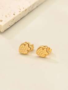 1 Pair Fashionable Classic Versatile Petite Delicate Multi-Element Elegant Earrings For Women - Yellow Gold - View 5