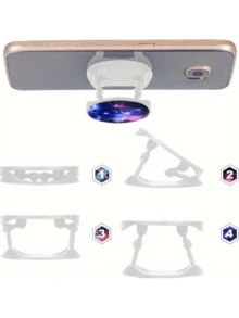 1 pieza Soporte plegable y telescópico creativo para teléfono móvil, soporte todo en uno para teléfono que se adhiere - Multicolor - Ver 3