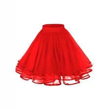 1 Pc Vintage Petticoat Tutu Skirt Underskirt Crinoline Dance Slip For Christmas Cosplay Costumes Party Black White Dark Green Red Fall Clothes For Women