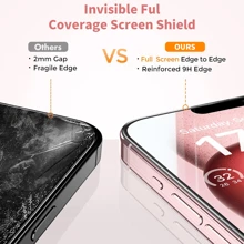 2 piezas de Protectores de Pantalla de Vidrio Templado Compatibles con 16 Plus Pro Max /15/ 14 / 13 / 12 / 11 Pro Max / XS Max XR X/7/8, con protección de sensor, compatibles con la Isla Dinámica, amigables con fundas, regalo para cumpleaños, familia y amigos