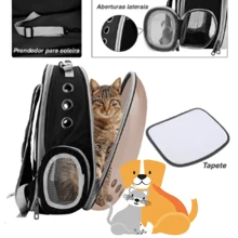 Mochila Pet Astronauta Visão Panorâmica Cachorro Gato Cães Animais Roedores Passáros Acrílico Fumê