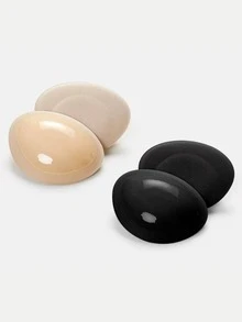 1 Pair Self-Adhesive Bra Pads For Women, Suitable For Bras, Swimwear Or Bikinis, Suitable For Larger Busts, Thickened Invisible, Applicable For Swimwear, Bikinis And Push-Up Bras, Regular Bra Cups - Apricot - View 4