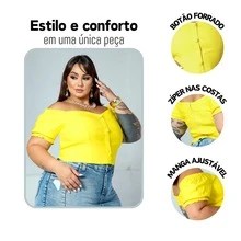 PLUS SIZE BEGALINE CROPPED BLOUSE PLUS SIZE 46 To 52 - Yellow - View 8