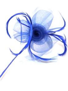 1Pc Fascinators Hats Hair Fascinator Mesh Flower & Feather Ribbon Wrapped Alice Band Wedding Races - Multicolor - View 5