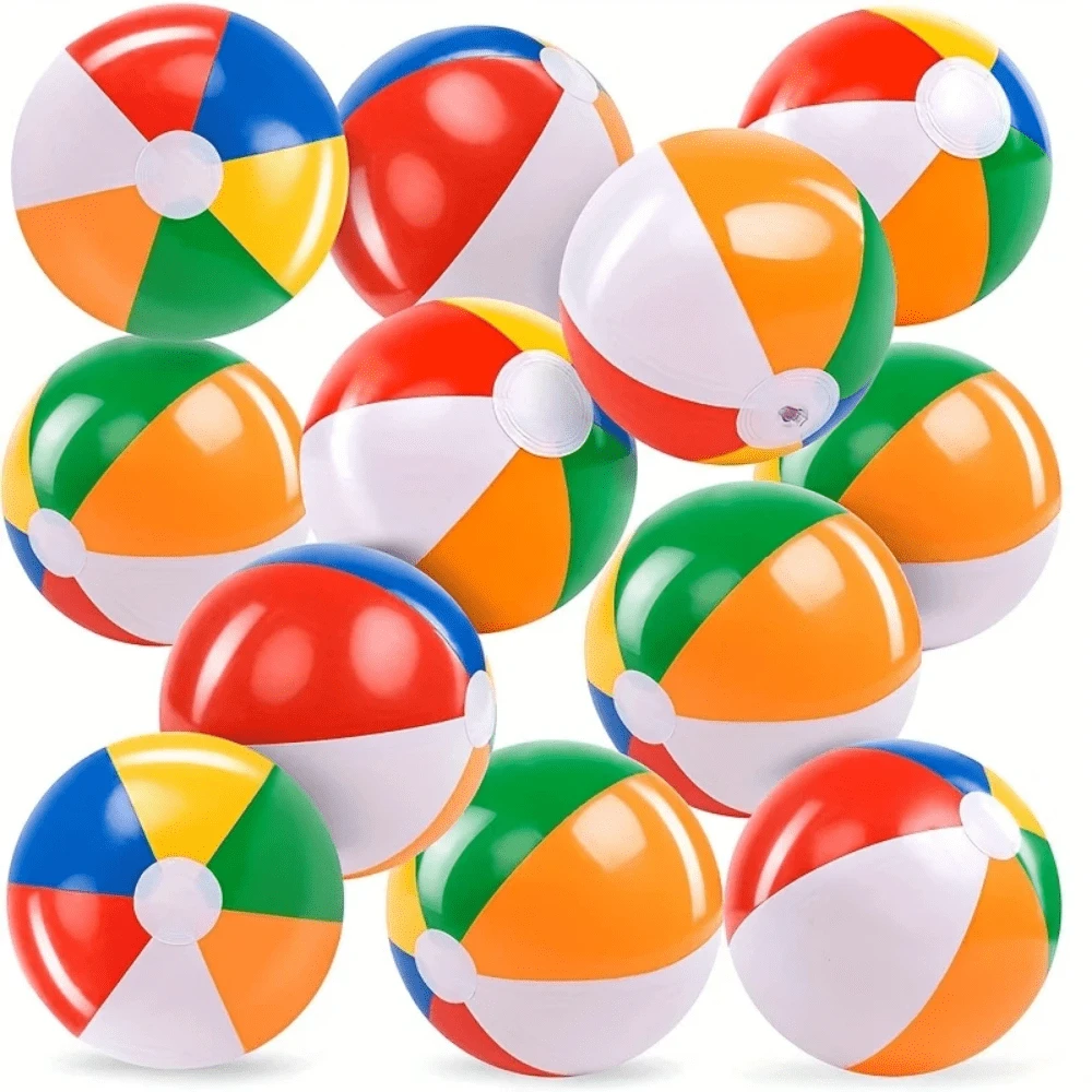 3 piezas Pelotas de playa inflables de 12 pulgadas de colores - Juegos de piscina de PVC, suministros para fiestas de cumpleaños y decoración de verano hawaiana, diseño arcoíris clásico en rojo, azul, amarillo, verde, naranja y blanco, perfecto para fiestas en la piscina | Accesorios de piscina de colores | Pelotas inflables, juegos acuáticos, diversión acuática de verano, entretenimiento acuático, juegos de playa, entretenimiento para fiestas, actividades acuáticas, fiestas en la piscina, entretenimiento de verano, ideal como accesorio de juego de piscina - Multicolor - Ver 1