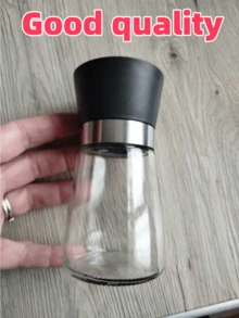 1 件胡椒研磨器、家用盐研磨器、玻璃香料研磨器、可调节粗细的手动胡椒研磨器、香料粉碎器、可重复使用的香料瓶、适用于烧烤、野餐、露营、厨房工具、情人节礼物、厨房配件、香料和胡椒调味瓶、父亲节礼物