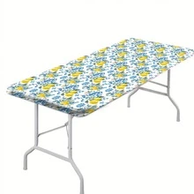 1pc Bohemian Floral Printed Elastic Table Cover, Lightweight And Washable, Suitable For Family Gatherings, Outdoor Decor, Festivals, Indoor/Outdoor Use - Multicolor - View 18