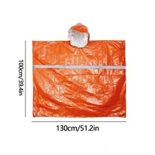1 Stück Notfall Poncho, Mylar Raumdecke Camping Ausrüstung - behält 90% der Körperwärme Überlebenszubehör Überlebensausrüstung, Camping Bedarf Notfall Decke, wasserdichte Regenjacke, Pfeife, reflektierende Regenjacke
