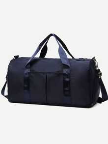 大容量防水健身包，干湿分离周末旅行包，多功能便携单肩包，适用于商务、度假、户外、滑雪、健身旅行、过夜包、手提包、运动包、学习用品、返校用品、周末旅行包、学生手提包、学习配件、学习用品 - 藏蓝色 - 查看 5