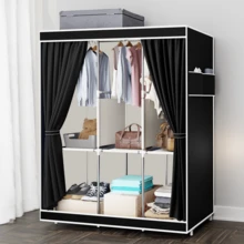 1pc Large Capacity Portable Wardrobe Closet, Easy Assembly Cloth Storage Cabinet For Home, Rental House, Dorm Bedroom, 65" Portable Closet Wardrobe Clothes Rack Storage Organizer,Portable Closet Storage Organizer Clothes Wardrobe Dustproof Non-Woven Fabric8-Drawer Dresser For Bedroom – Fabric Storage Drawers For Clothes, Organizer With Wooden Top, Steel Frame, Gold Handles, Leather Finish, Gray Storage Cabinet For Closet, Entryway, Living Room, Nursery, Dorm