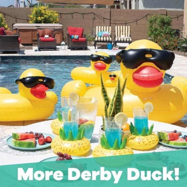 Sunglasses Big Yellow Duck Inflatable Floating Row Adult Water Inflatable Floating Bed Installation Inflatable Lounge Chair, Beach Essentials, Beach Accessories, Pool Float
