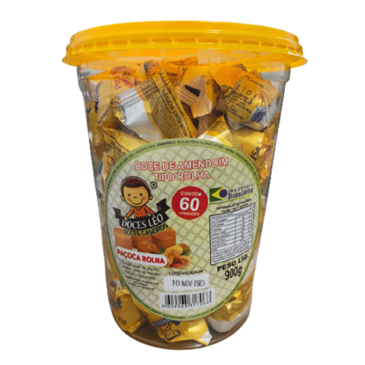 Paçoca Rolha Embrulhada Com 60 unidades - Doces Leo