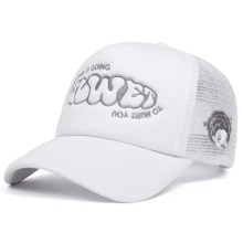 1pc Women's Fashionable Cartoon Letters Embroidery Hip Hop Cap, Fashionable Outdoor Adjustable Sun Protection Lovers Baseball Cap Snapback Hat For Spring, Summer, Autumn And Winter