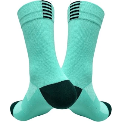 1 Pair Cycling Socks Compression Athletic Crew Running Socks Men Women Hiking Riding Bike Workout Climbing Sports