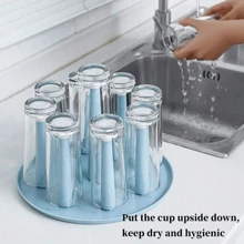 1 Pc 4/9/12 Detachable Pillars Upside-Down Cup Rack With Tray For Countertop, Household Desktop Mug Cup Drying Rack, Drinking Glass Drainer Stand, Glass Storage Holder Bottle Organizer For House Bar Club Party