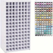 Giá đựng bút lông nghệ thuật, đựng được 120 bút lông, bút lông màu nước, bút chì màu, giá đựng đồ trang trí để bàn, dùng cho trường học tại nhà, văn phòng, đồ trang trí Tết Nguyên đán làm quà tặng cho năm mới - trắng - Xem 3