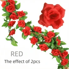 1/2 Stücke 230cm künstliche Rosenranke, künstliche Blumengirlande, Rosen-Efeu-Ranke, Seidenrosenpflanze mit grünen Blättern, Hintergrunddekoration für Heimdekoration, Raumdekoration, Hochzeitsdekoration, Wanddekoration, Schlafzimmerdekoration, Tischdekoration, Innen- und Außendekoration, künstliche Pflanzenranken, Herbst-Heimdekoration, Halloween-Dekoration - Verschiedenfarbig - Übersicht 6
